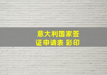 意大利国家签证申请表 彩印